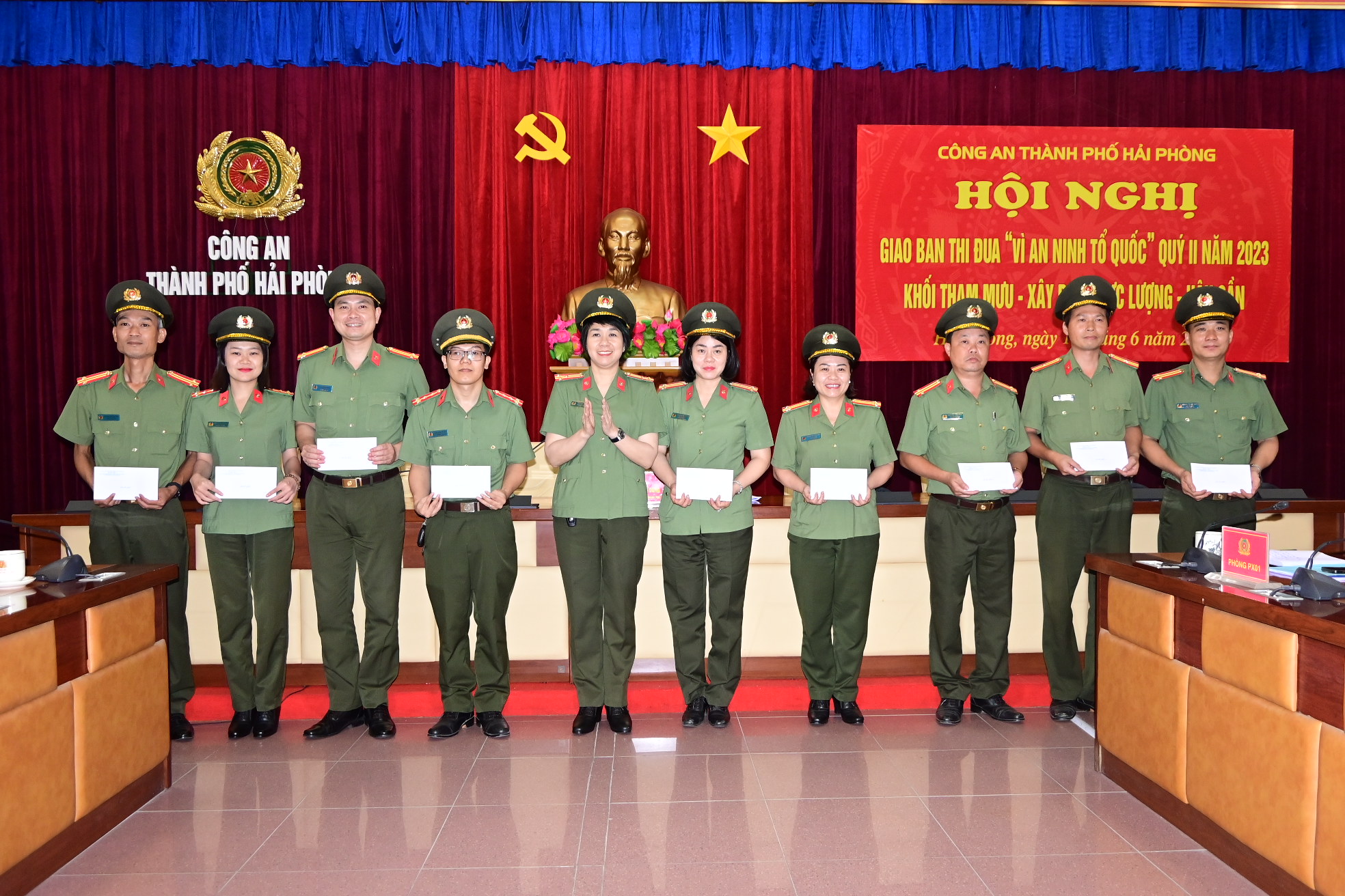 Khối Tham mưu – Xây dựng lực lượng – Hậu cần CATP: Giao ban thi đua “Vì ANTQ” quý 2 năm 2023